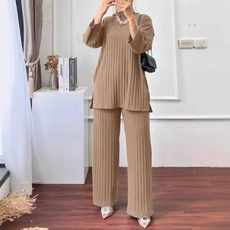 Womens Long-sleeve Shirt And Pants Set