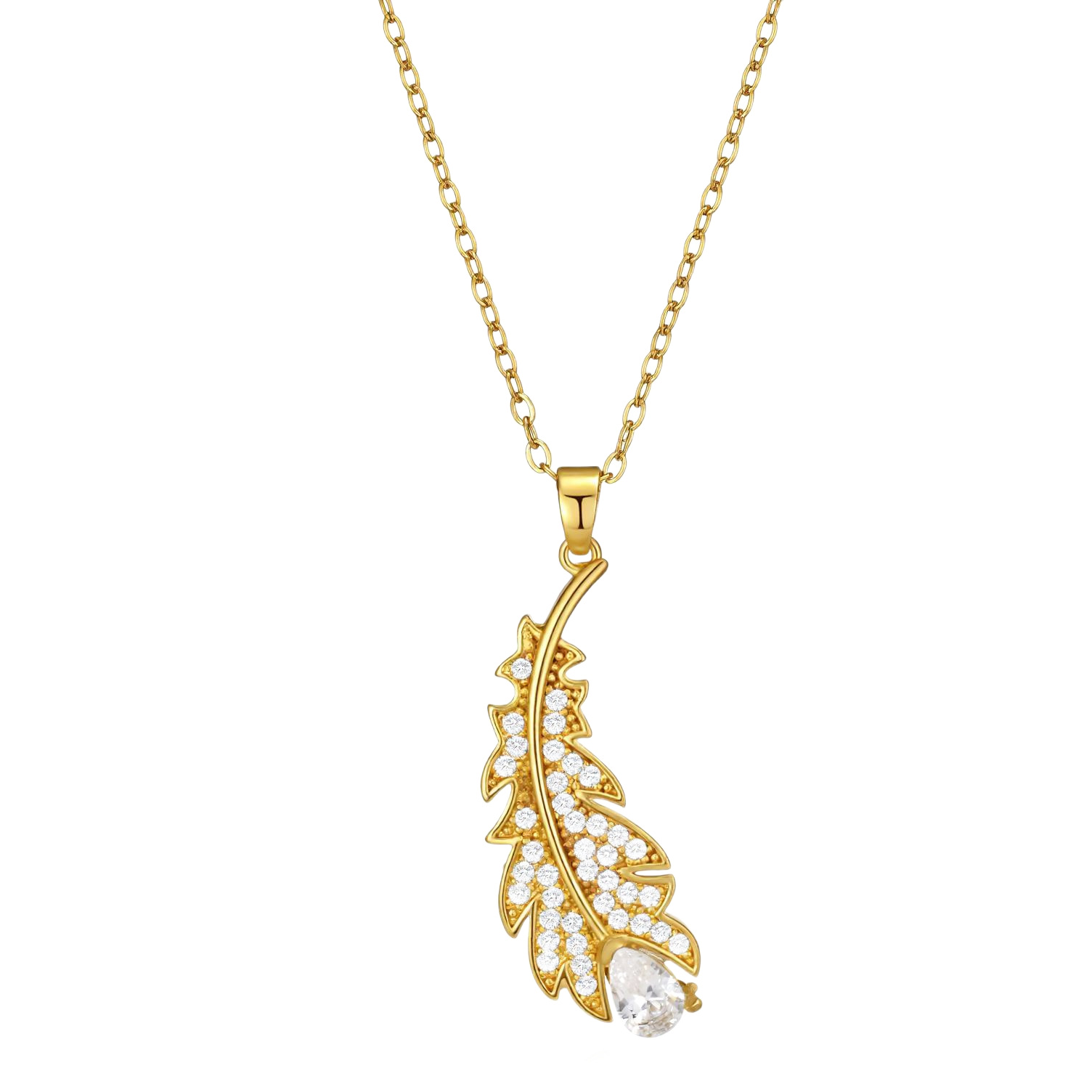 Heart Shaped Zircon Necklace For Women Clavicle Length Chain With A Gold Plated Pendant