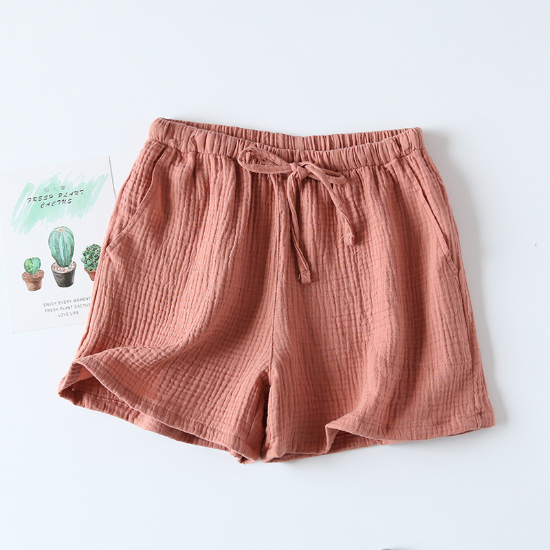Cotton Cloth Double layer Thin Women's Summer Pajama Pants Women's Female Brick Red - Shop at LoveMi