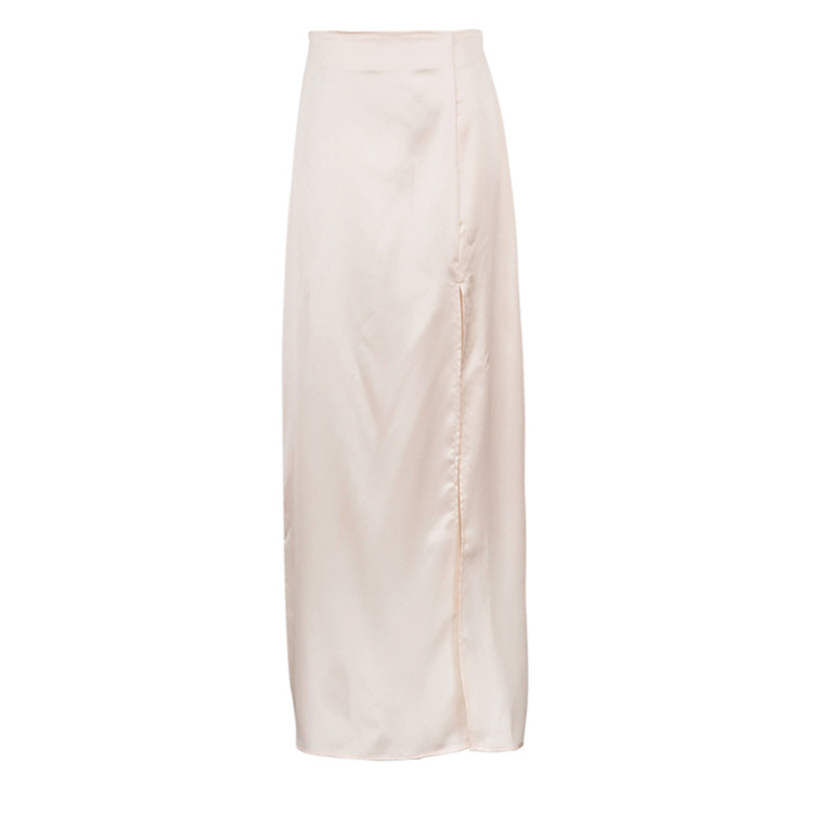 Fashion Satin High Waist Flattering Sheath Skirt