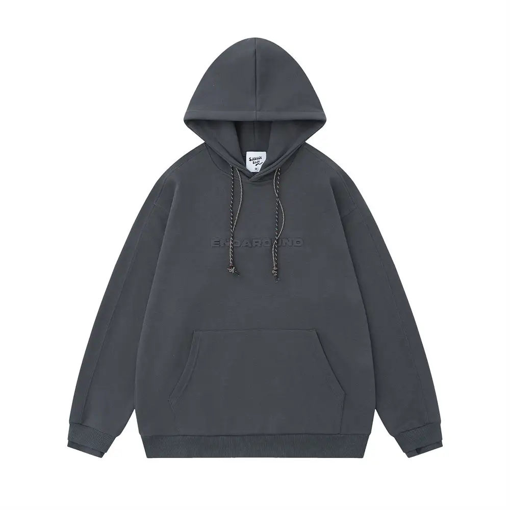 Simple Letter Embossed Pullover Loose Sweater Men's Clothing