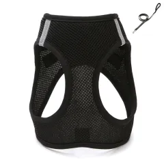 Cat Pulling Rope Vest-style Slip Dogs And Cats Rope Pet Outing Mesh Cat Leash - Black Hand Holding Rope - View 1