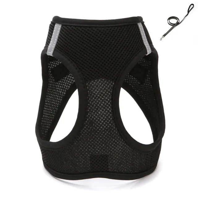 Cat Pulling Rope Vest style Slip Dogs And Cats Rope Pet Outing Mesh Cat Leash Black Hand Holding Rope - Shop at LoveMi