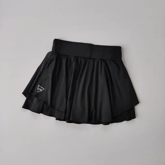 Sports Short Skirt Fake Two piece Quick drying Anti exposure Tennis Yoga Culottes Black - Shop at LoveMi