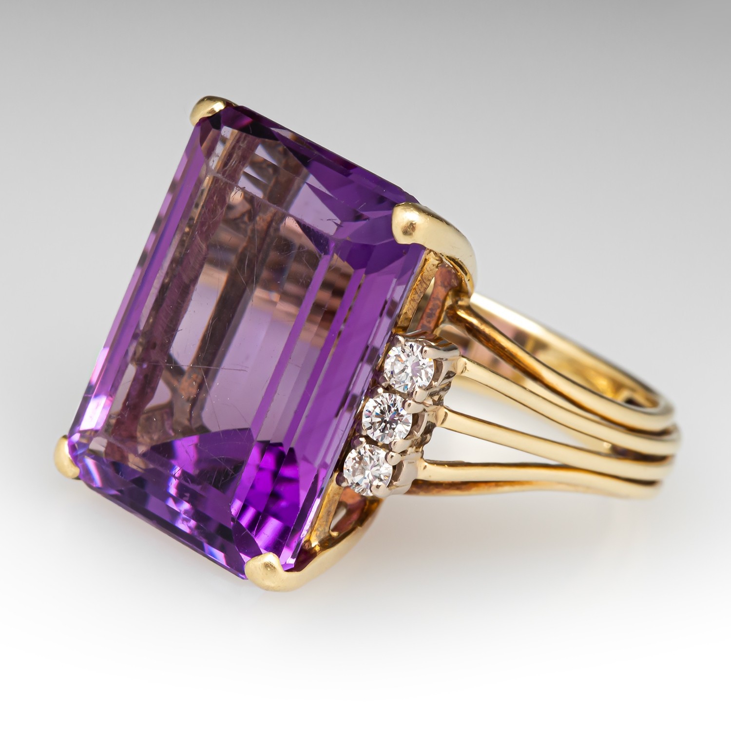 Simple Electroplated Gold Zircon Ring