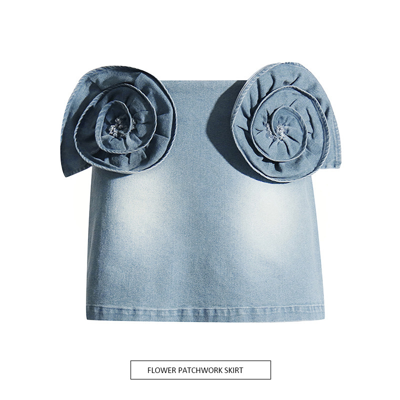 Stitching Three-dimensional Decoration All-matching A-line Skirt Small Skirt