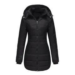 Waterproof Long-sleeved Cotton-padded Jacket - Black - View 1