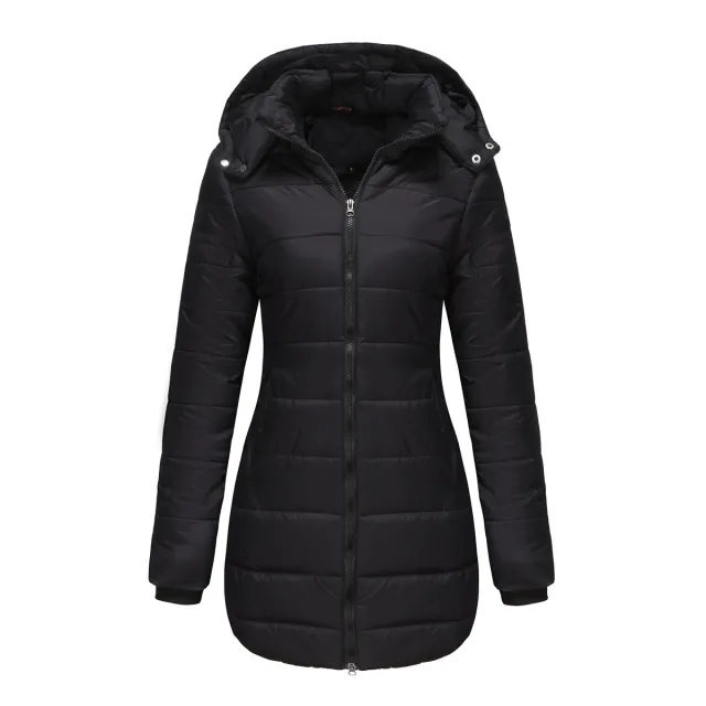 Waterproof Long sleeved Cotton padded Jacket Black - Shop at LoveMi