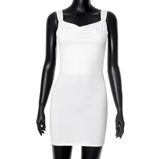 European And American Simple Solid Color Big Bow Backless Dress White - Shop at LoveMi