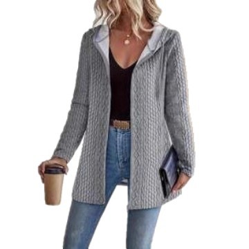 Casual Loose-fitting Women's Hoodie With Drawstrings Jacket Coat