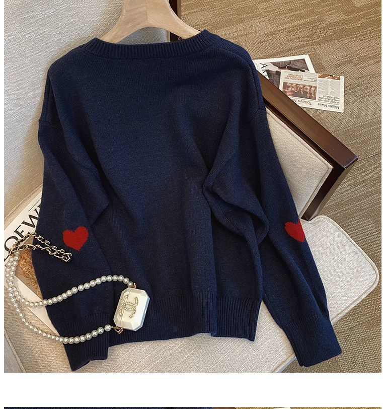 Cute Youth-looking Pullover Cartoon Rabbit Jacquard Long-sleeved Sweater