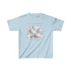 New Colourful Pearl Print Pattern Crew Neck T-shirt Top - Sky Blue - View 1
