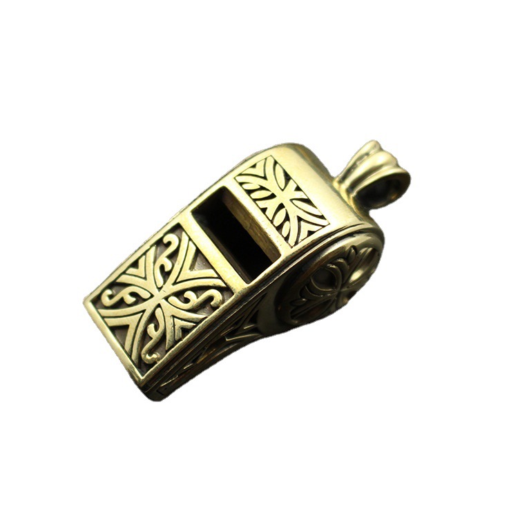 Brass Cross Pattern Whistle Brass Retro Survival Whistle
