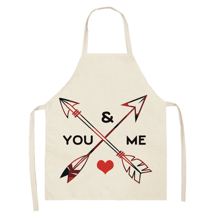 Title 7, Letter Linen Apron Kitchen Stain-resistant Slee...