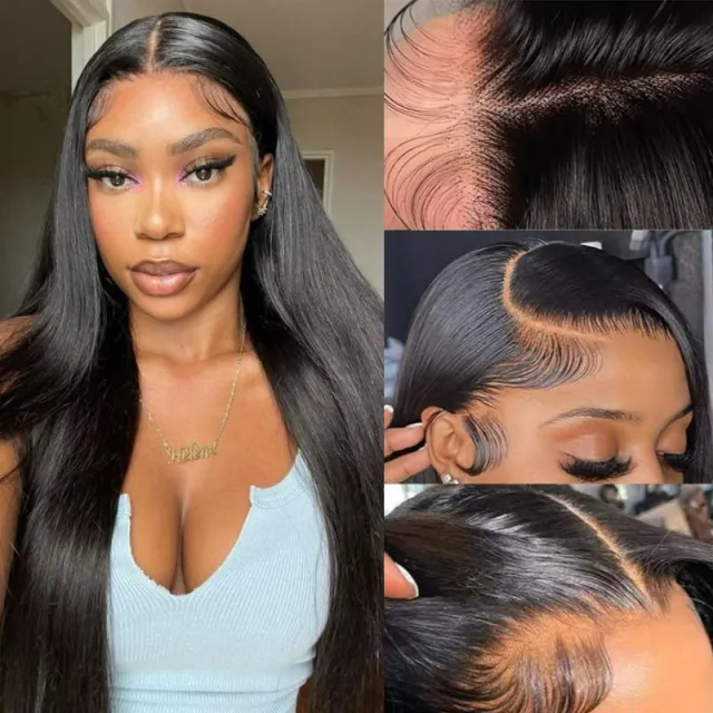 13x6 straight lace front human hair wig Black - Shop at LoveMi