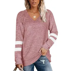 Women's New Loose-fitting Casual T-shirt Top - Pink - View 1
