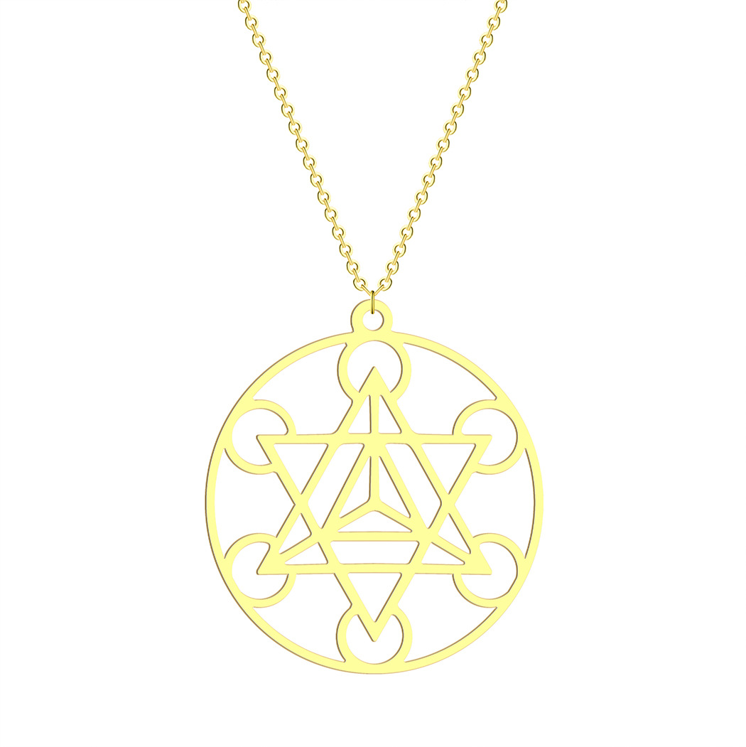 Round Five-pointed Star Pendant Personality Simple Women's Fashion Necklace