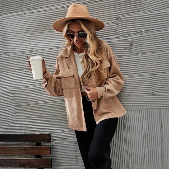 Retro Cardigan European And American Pocket Coat Women Khaki - Shop at LoveMi