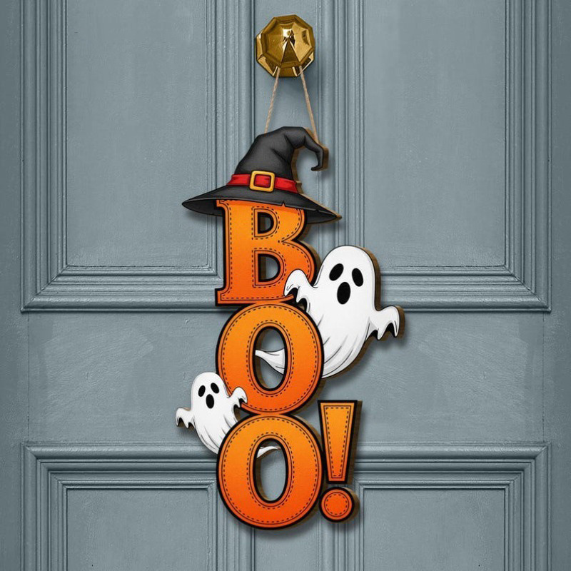 Gothic-style Wooden Door Sign