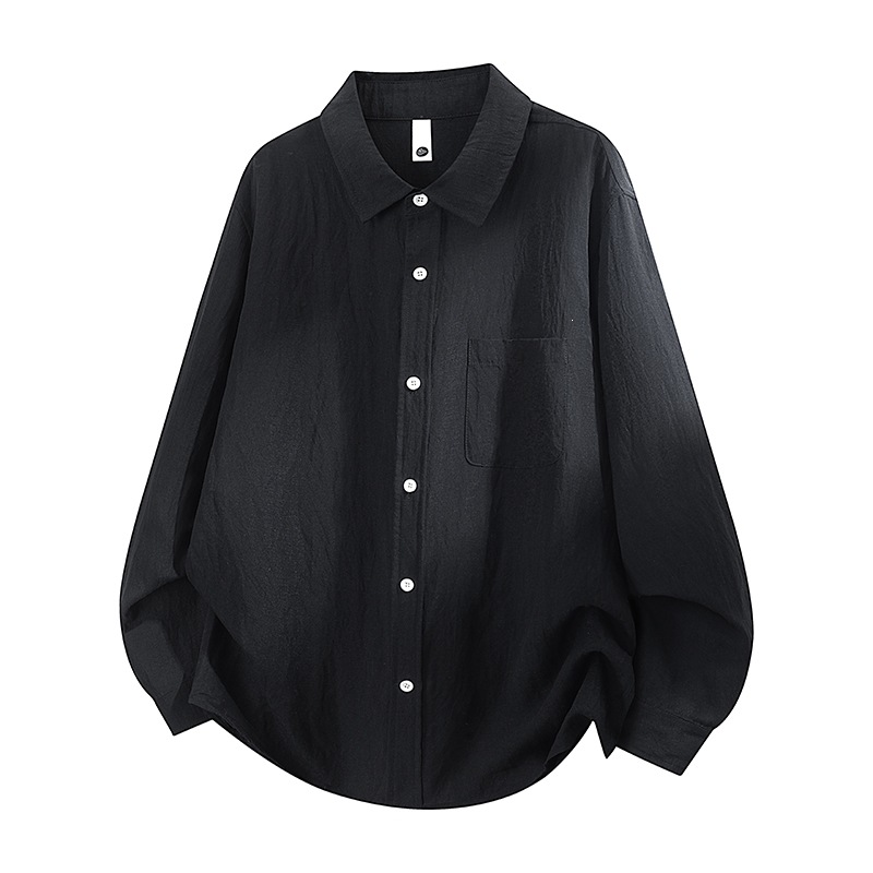 Mens Casual Loose-fit Long-sleeve Shirt