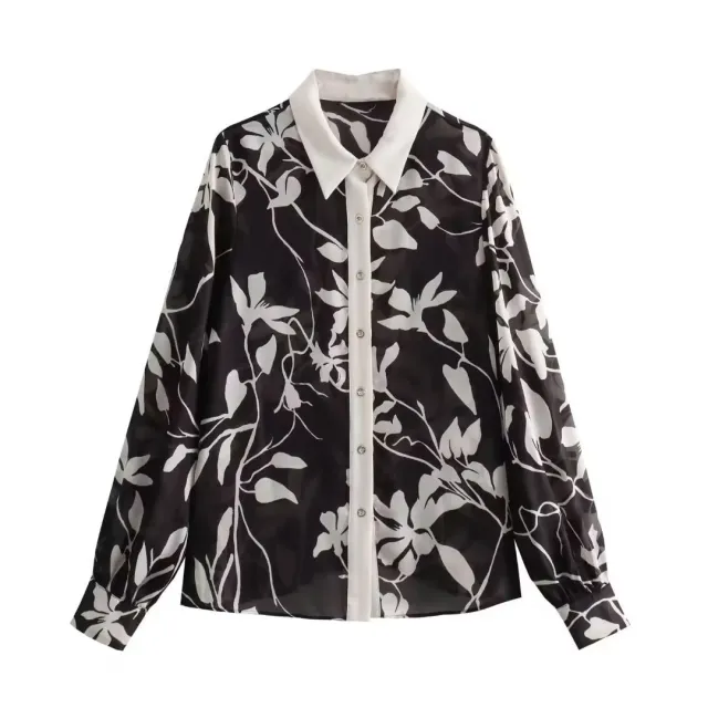 Spring And Summer New European Station Flower Print Shirt Dress Suit O1994 Shirt - Shop at LoveMi