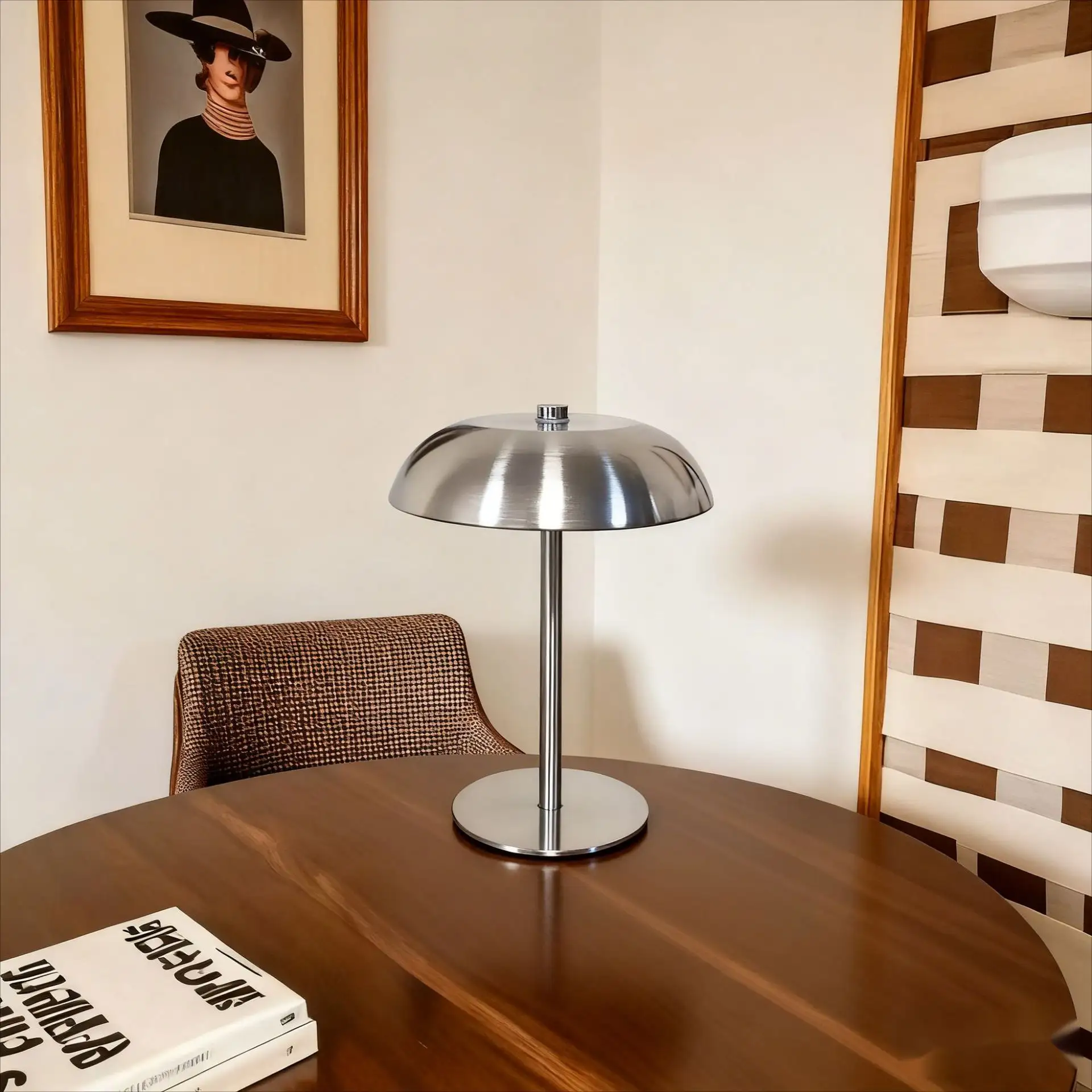 Iron Mushroom Charging Table Lamp