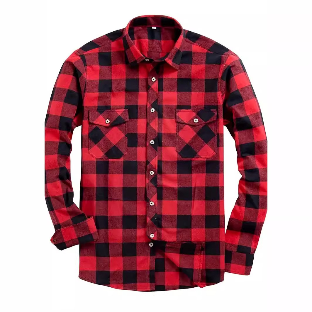 Men's Casual Flannel Plaid Shirt — 1