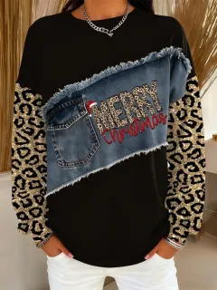 Womens Retro Crew-Neck Long-Sleeve Sweatshirt Top - Wvwy 011-2Xl - View 1