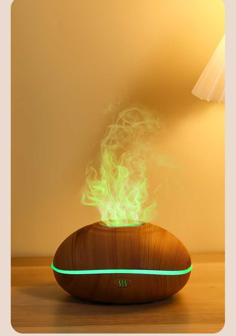 Title 7, Colorful Flame Wood Grain Aromatherapy Humidifi...