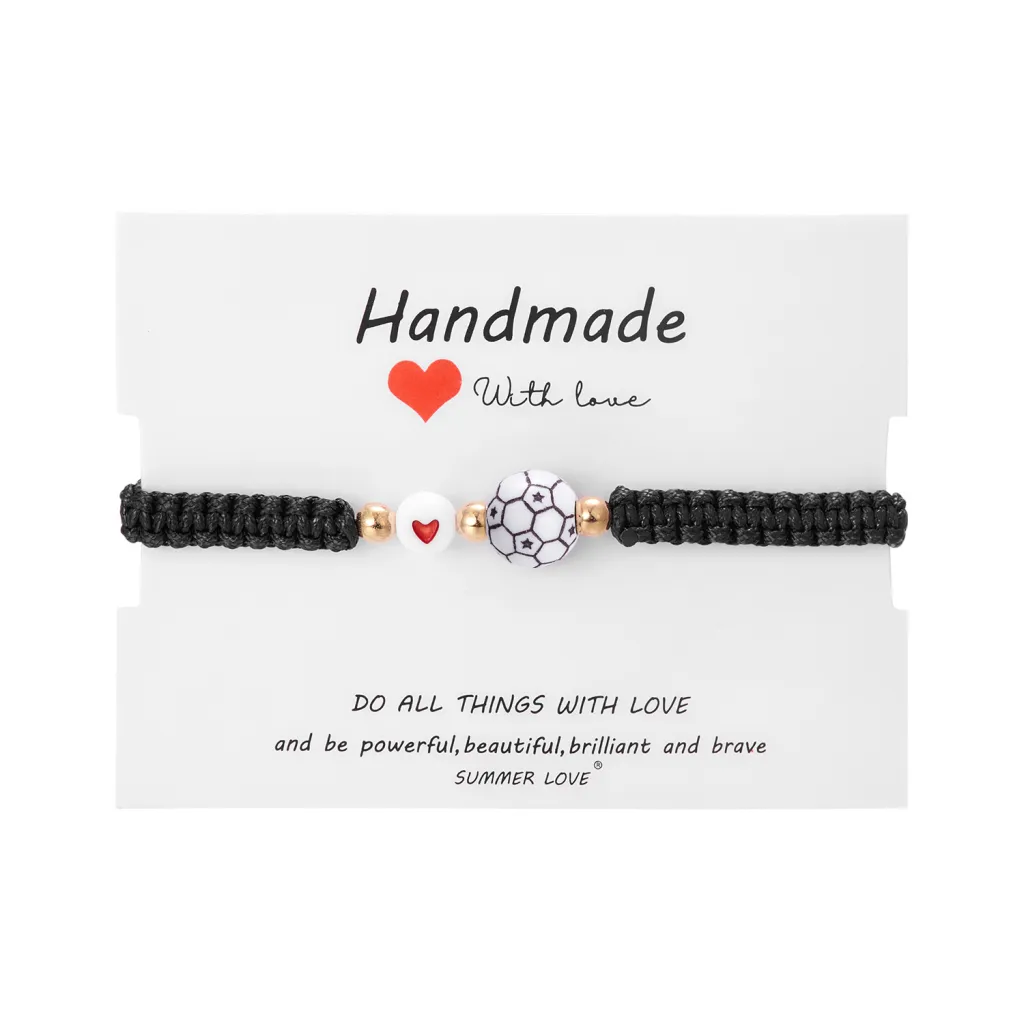 Ball Bracelet Sports Weaving Adjustable - 5 Football