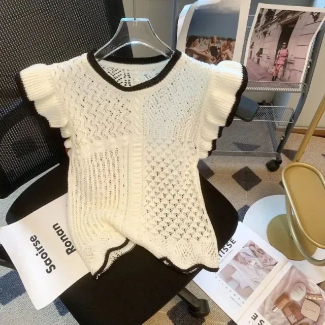 Sweet And Spicy Top Women's Flounced Sleeve Sweater White - Shop at LoveMi