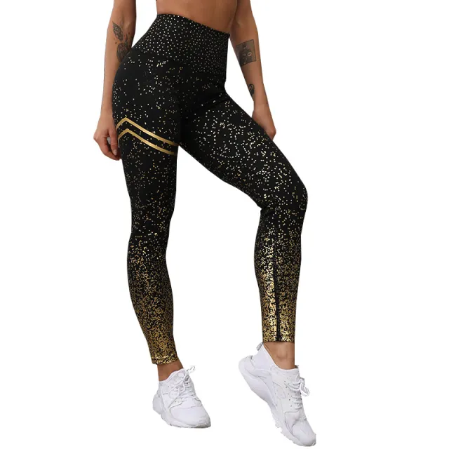 Sequined Printed Slim fit Yoga Sports Pants For Women Black - Shop at LoveMi
