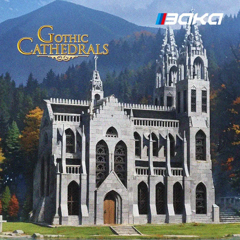 Street View Gothic Cathedral Building Block Model