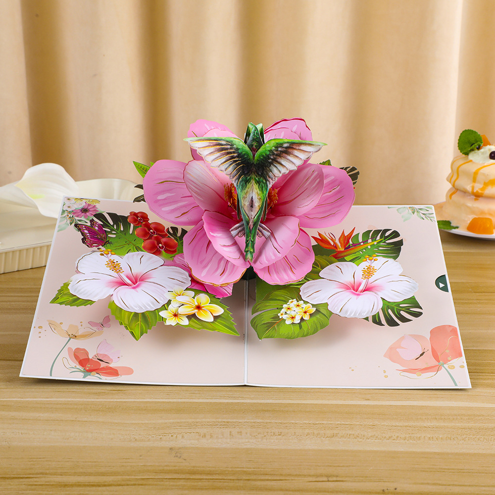 Title 4, Greeting Card Creative 3D Card Folding Pansy St...