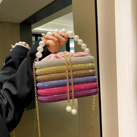 Fashion One-shoulder Women's Crossbody Classic Style Pearl Hand Dinner