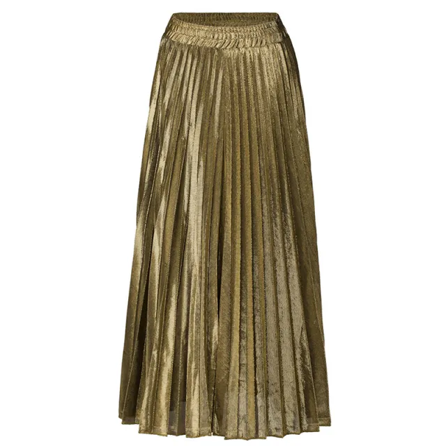Women's Solid Color Polyester Skirt Elegant Golden - Shop at LoveMi