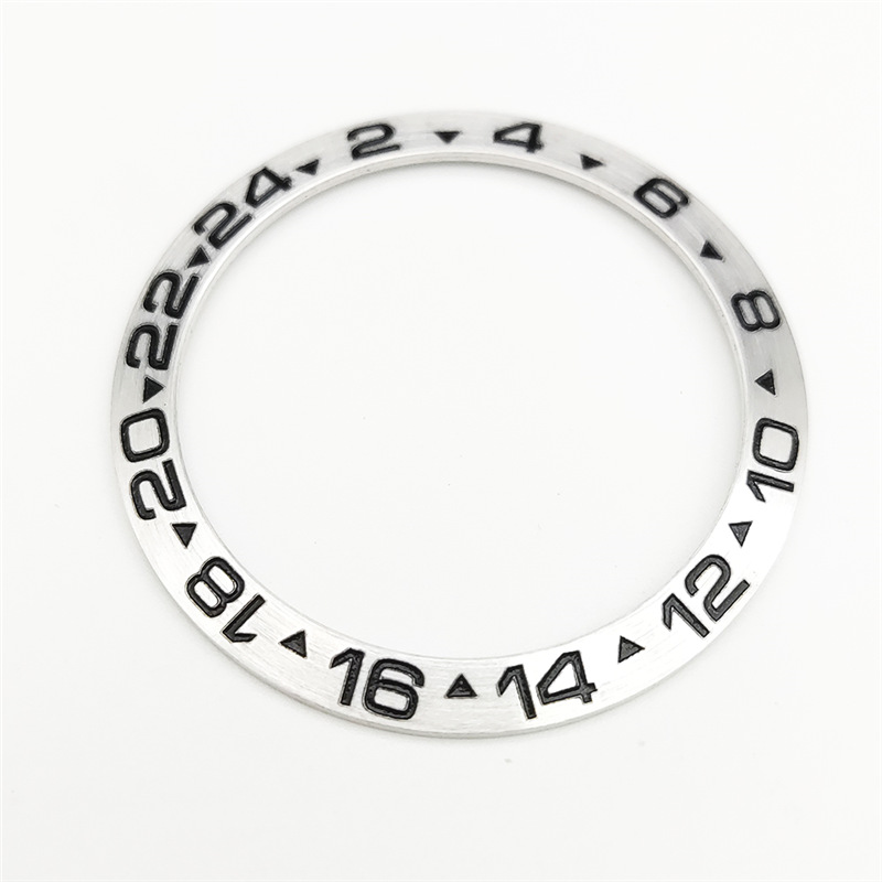Watch Accessory 38mm Silver Bezel, Replacement For The Black And Green Submariner Case, Outer Bezel Ring 6