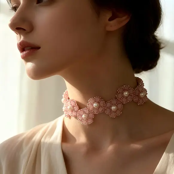 Pearl And Flower Necklace Jewelry