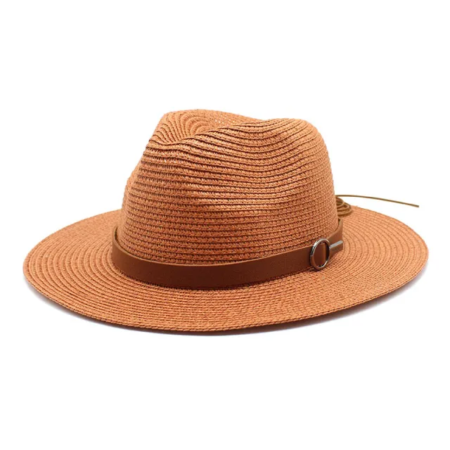 Sun Protection Travel Vacation Beach Woven Denim Top Hat Caramel - Shop at LoveMi