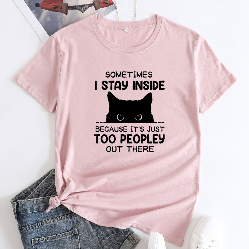 Women's Cotton Round Neck Short-sleeved T-shirt