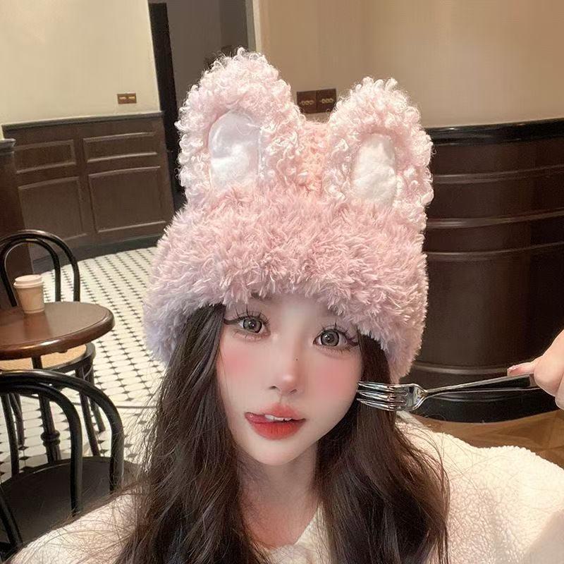 Korean-style Cute And Sweet Bunny-ear Plush Hat