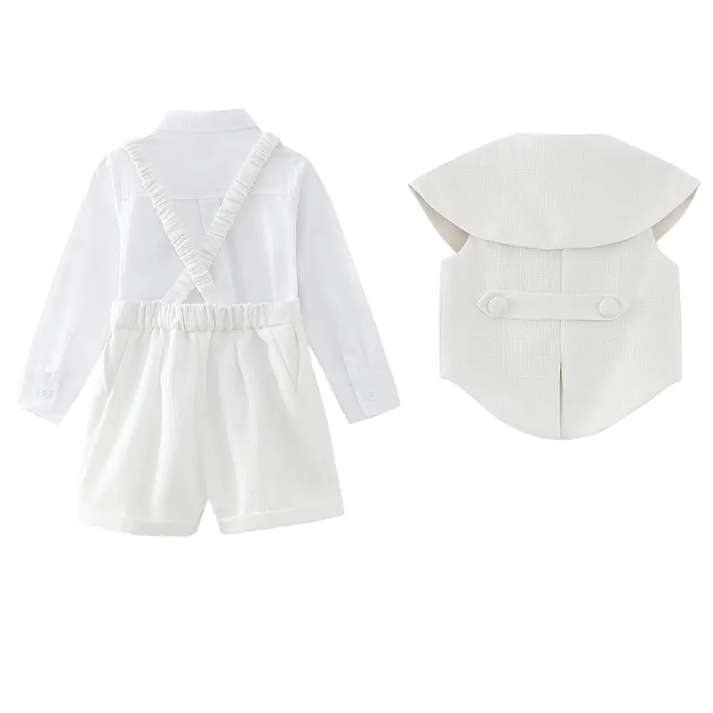 Casual White Children Vest Suit