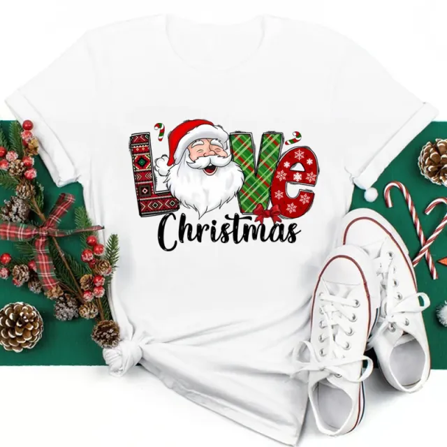 New Year Christmas Plus Size Round Neck Short Sleeve T shirt Eg1457 - Shop at LoveMi