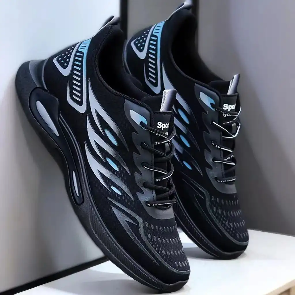 Ice-silk Breathable Trendy Mesh Sports And Casual With Soft Soles Non-slip Mens Running Shoes