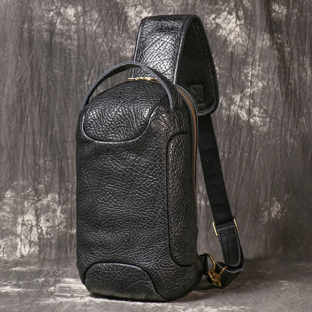 Mens Leather Shoulder Chest Bag