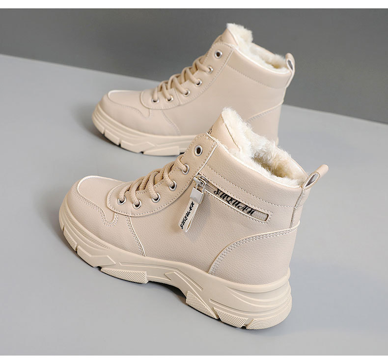 Title 4, Fleece-lined Warm High-top Platform Side Zipper...