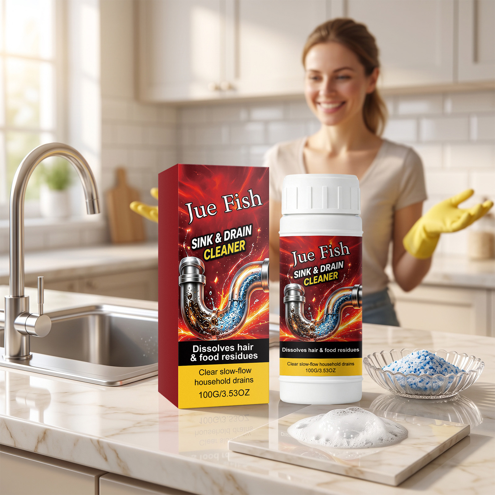 Kitchen And Bathroom Drain Anti-clogging Unclogging Deodorizing And Cleaning Agent