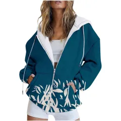 Digital Printing Urban Casual Round Neck Zipper Sweater - Wy03Pl15-3Xl - View 1