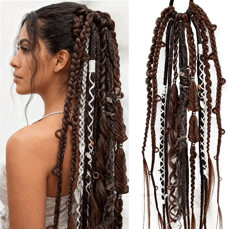 Bohemian Braided Wig Crafted In A Wild