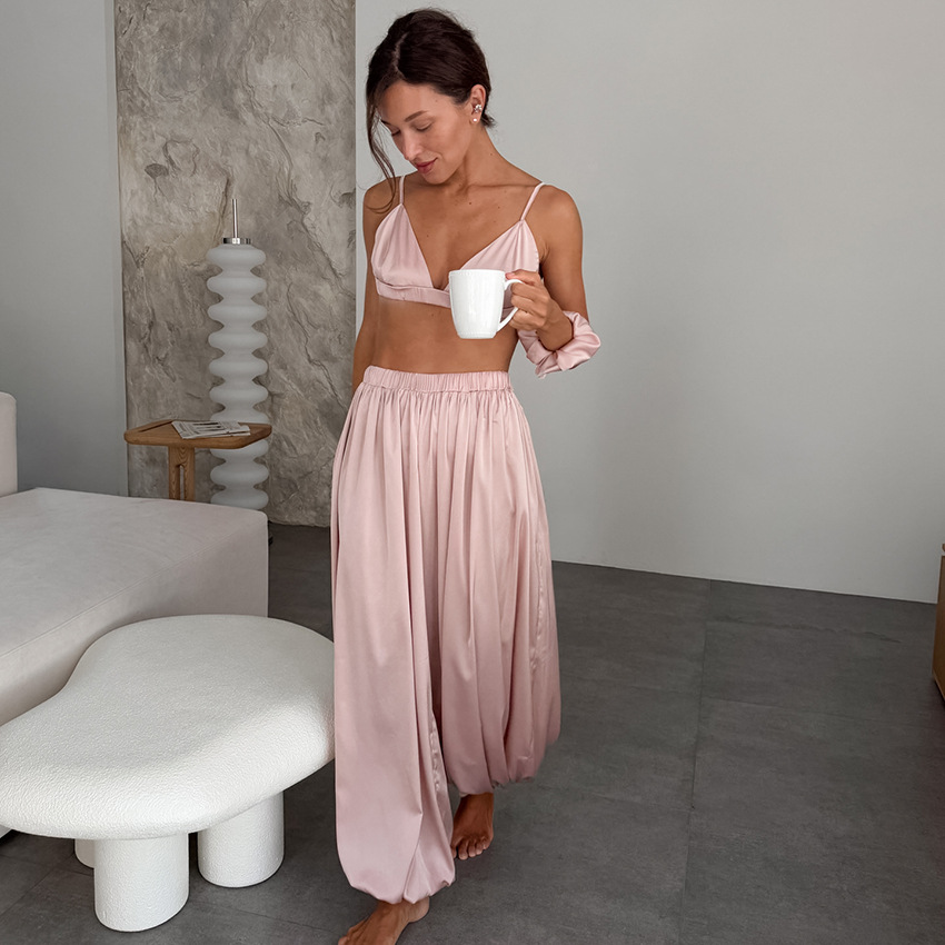 Satin Camisole And Bloomers Two-piece Pajama Set